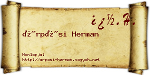 Árpási Herman névjegykártya